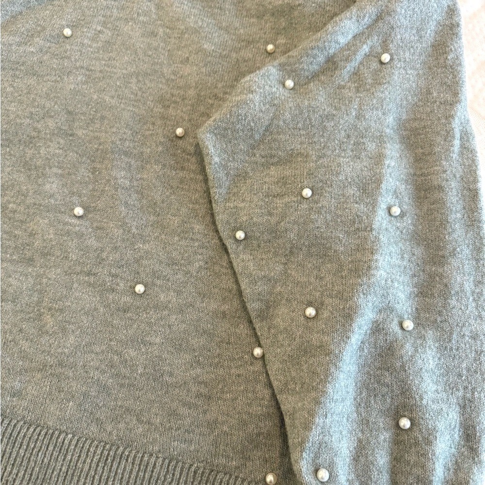HM Gray Pearl Embellished Wool Blend Knit Sweater‎ XL 1025947 4 - Picture 6 of 8